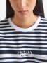 Prada Gestreept T-shirt met logoprint Blauw - Thumbnail 5