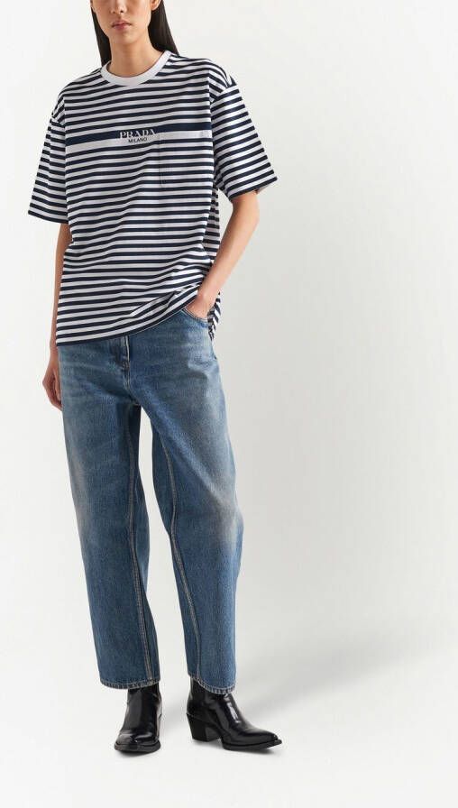 Prada T-shirt met logoprint Blauw