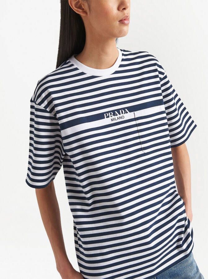 Prada T-shirt met logoprint Blauw
