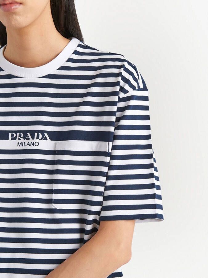 Prada T-shirt met logoprint Blauw