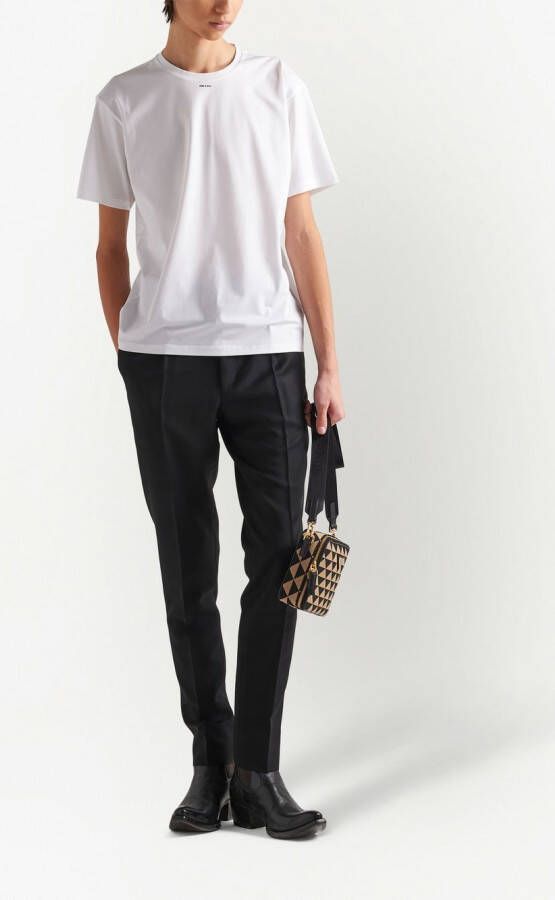 Prada T-shirt met logoprint Wit