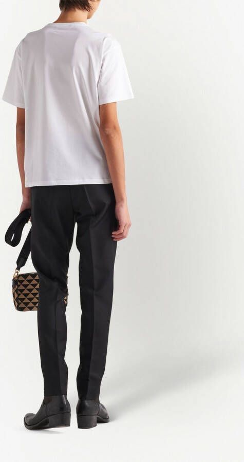 Prada T-shirt met logoprint Wit