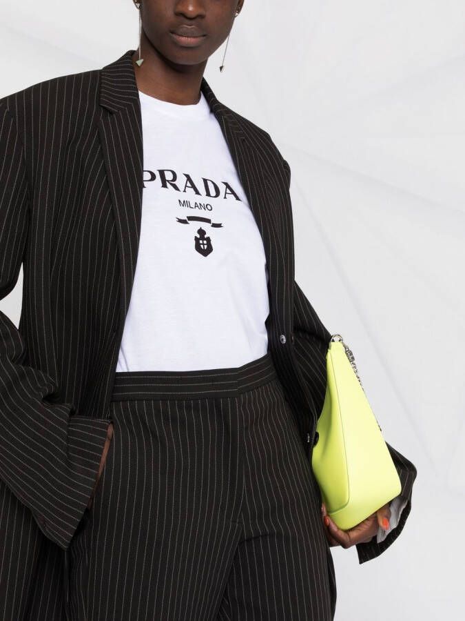 Prada T-shirt met logoprint Wit