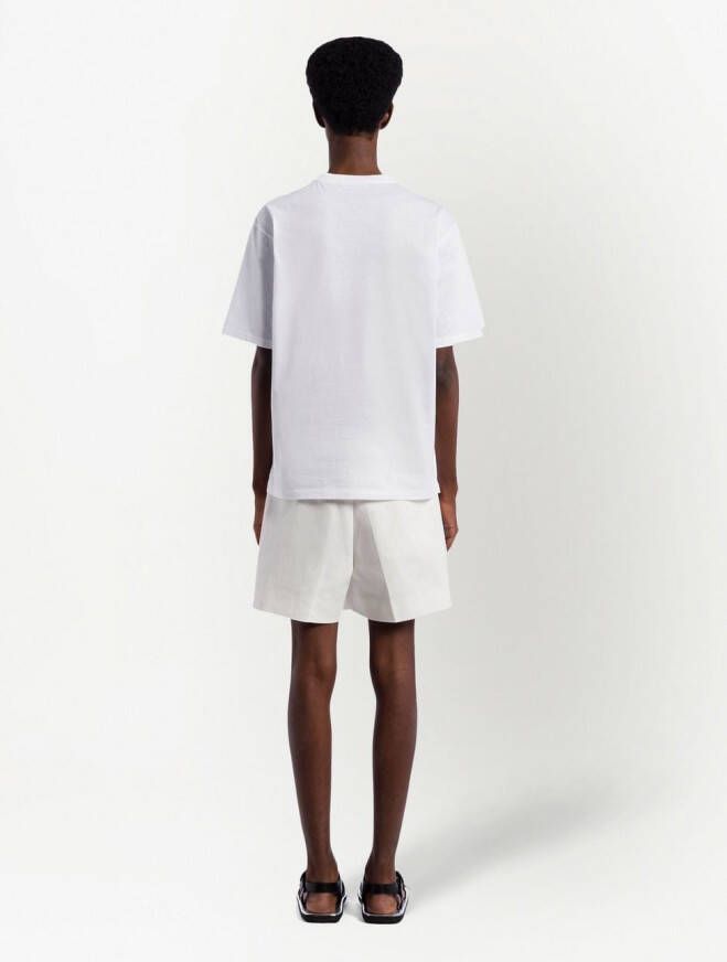 Prada T-shirt verfraaid met logo Wit