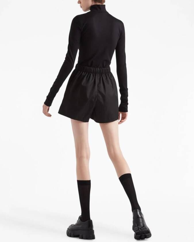 Prada Top met logo en col Zwart