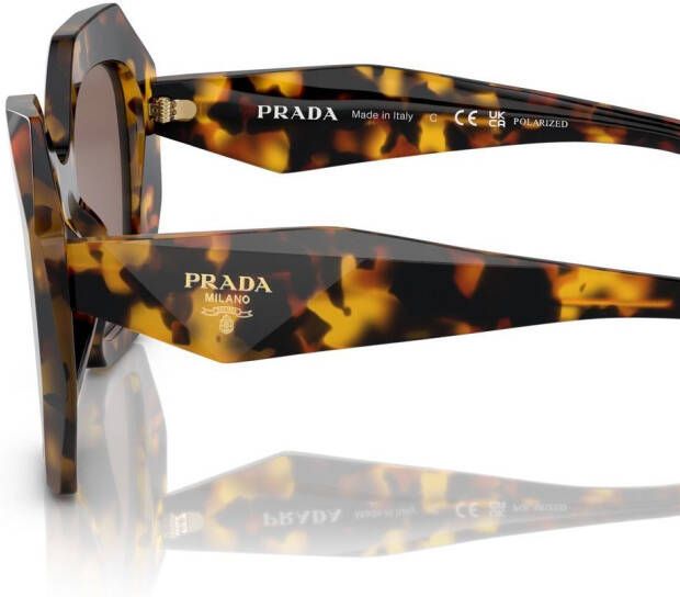 Prada Eyewear Zonnebril met schildpadschild design Groen