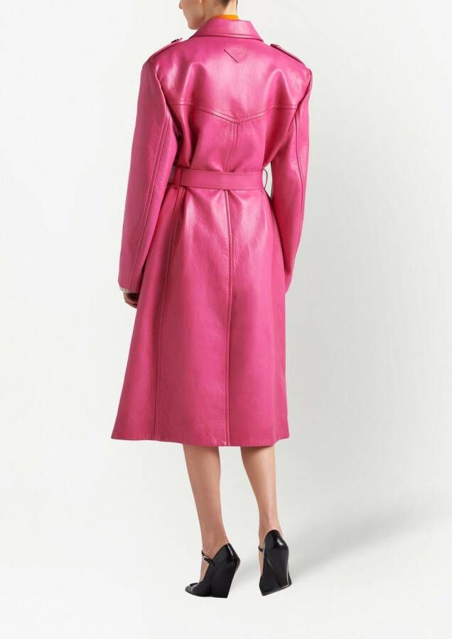 Prada Trenchcoat met dubbele rij knopen Roze