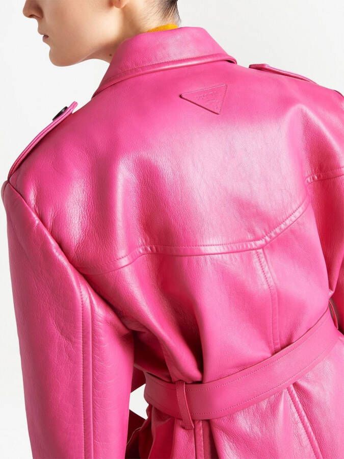 Prada Trenchcoat met dubbele rij knopen Roze