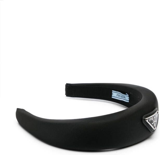 Prada Haarband met logo Zwart