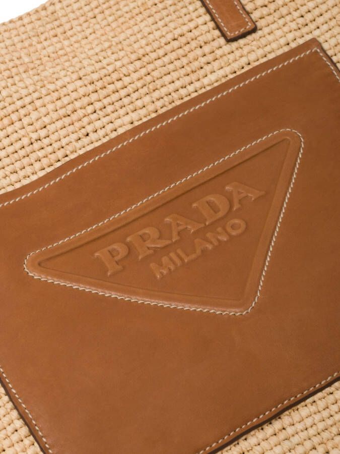 Prada Shopper met logo Beige