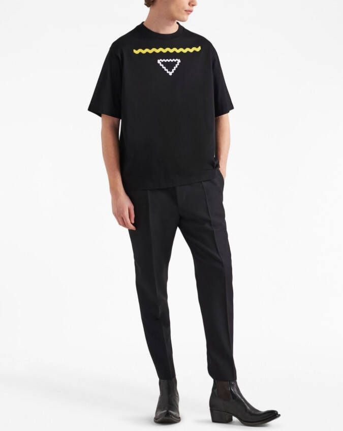 Prada Katoenen T-shirt Zwart