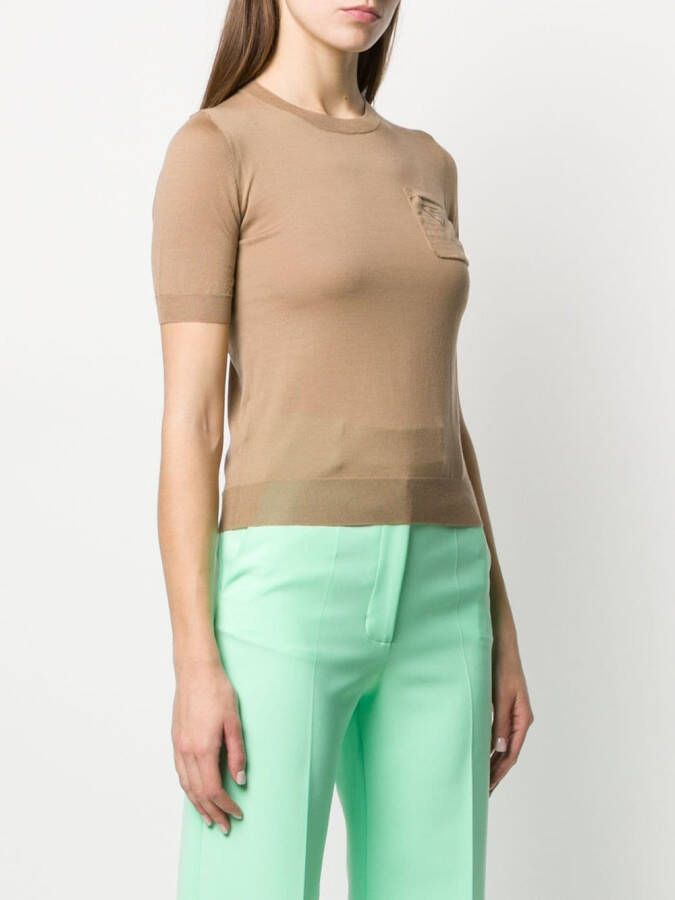 Prada Trui met borstzak Bruin