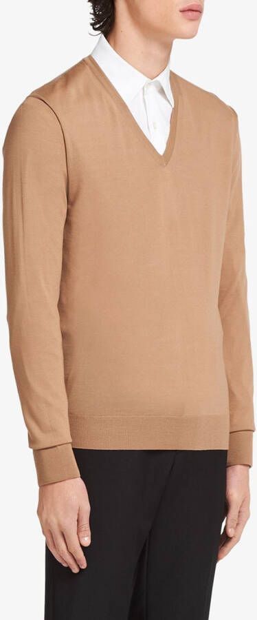 Prada Trui met V-hals Bruin