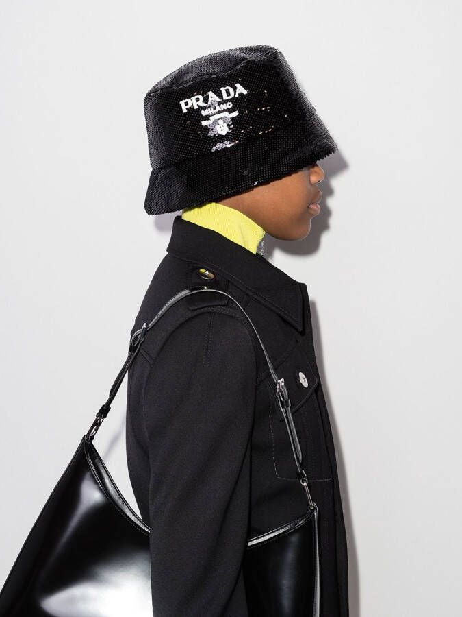 Prada Vissershoed met pailletten Zwart