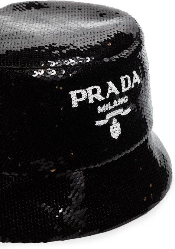 Prada Vissershoed met pailletten Zwart