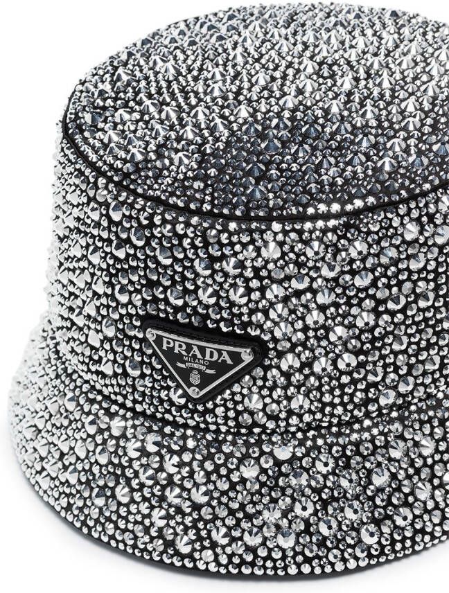 Prada Vissershoed verfraaid met kristallen Zwart