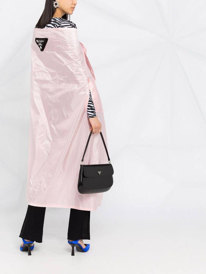 Prada Taffeta cape met enkele rij knopen Roze