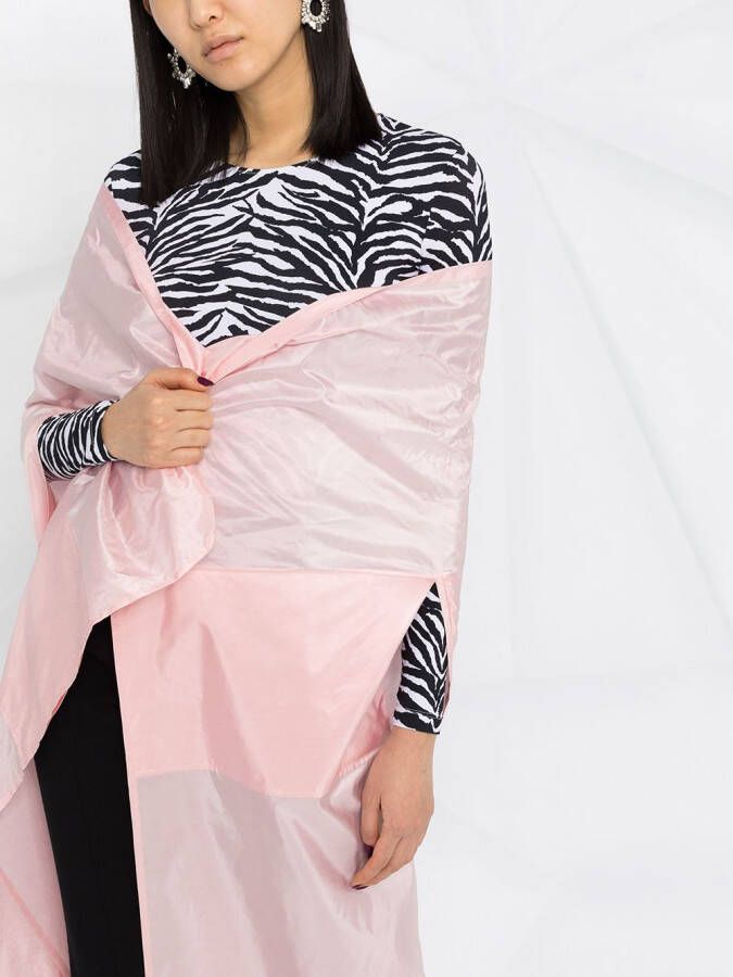 Prada Taffeta cape met enkele rij knopen Roze