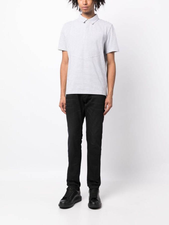 Private Stock Poloshirt met streep Grijs