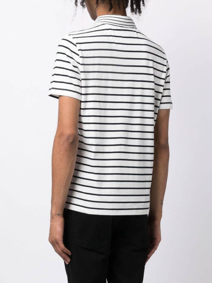 Private Stock Poloshirt met streep Wit