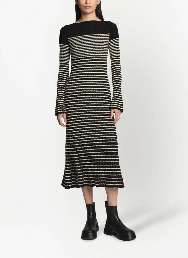 Proenza Schouler Gestreepte jurk Zwart