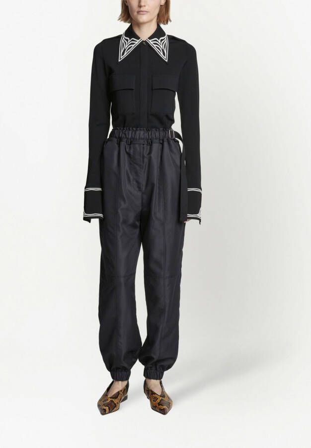 Proenza Schouler Broek met elastische taille Zwart