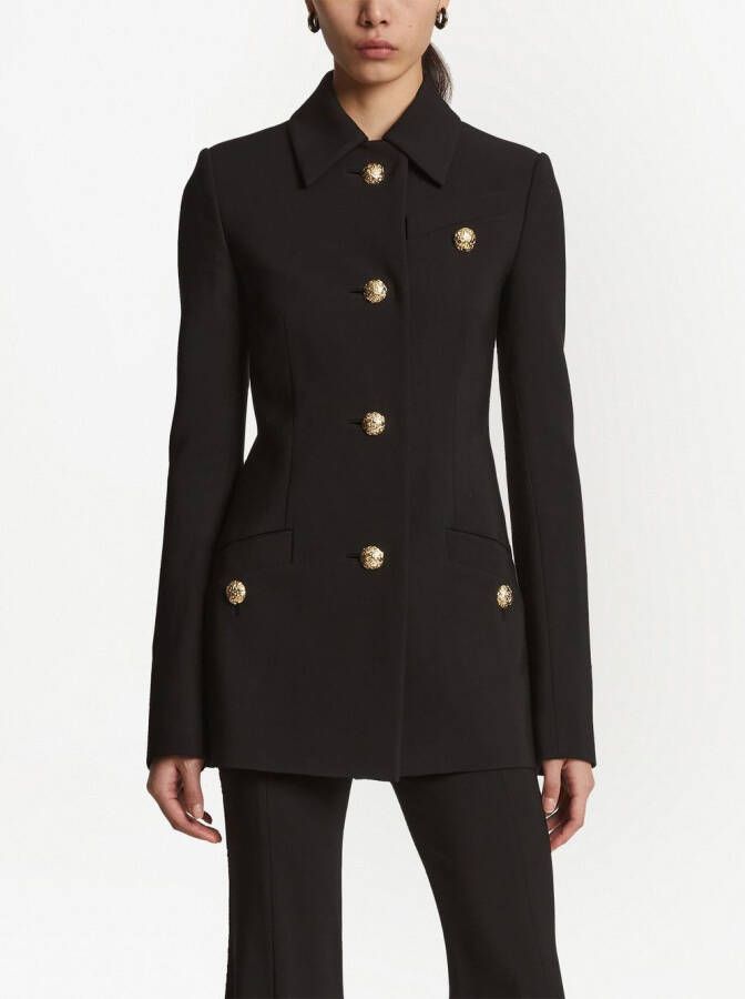 Proenza Schouler Blazer met enkele rij knopen Zwart