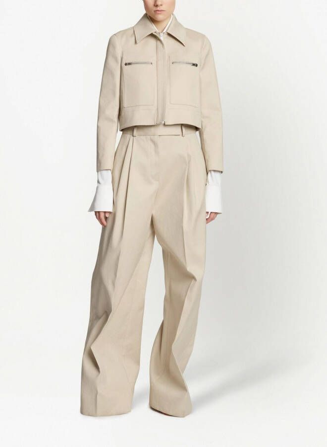 Proenza Schouler Cropped katoenen jack Beige