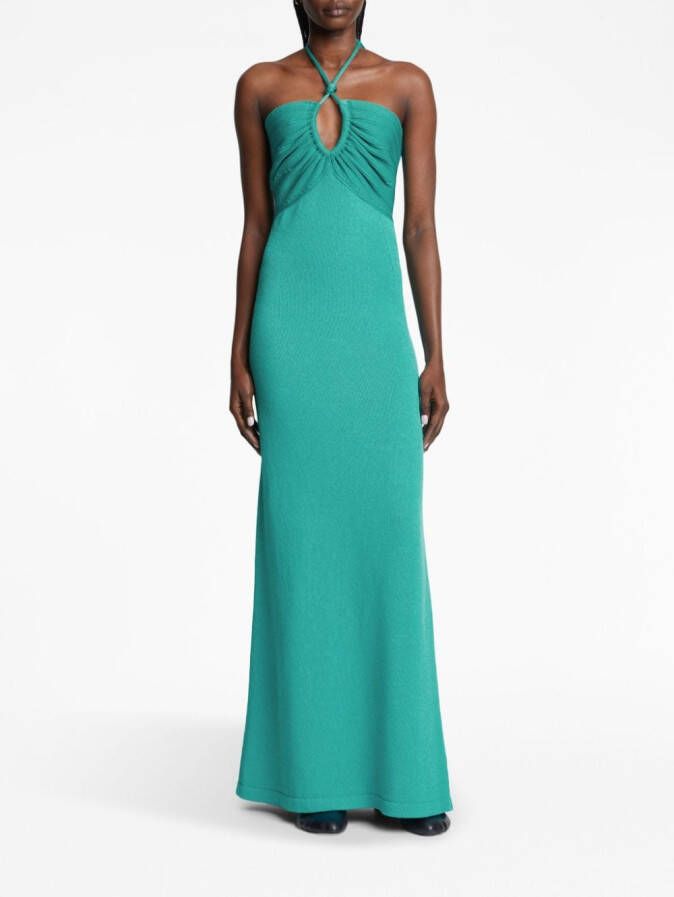 Proenza Schouler Getailleerde maxi-halterjurk Groen