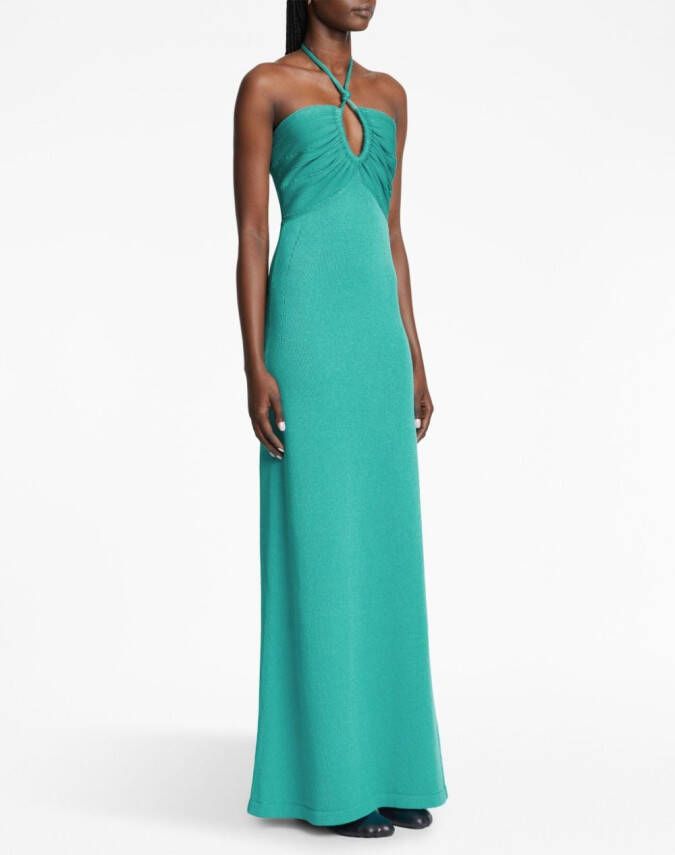 Proenza Schouler Getailleerde maxi-halterjurk Groen
