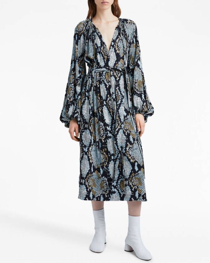 Proenza Schouler Jurk met slangenprint Zwart