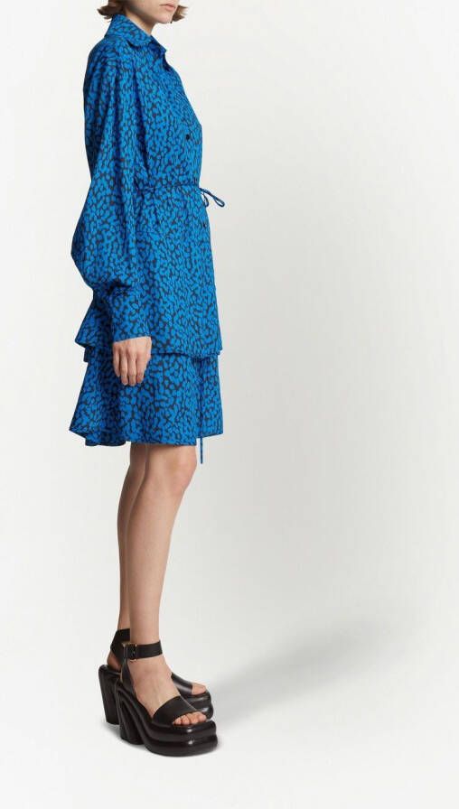 Proenza Schouler Maxi-blousejurk met luipaardprint Blauw