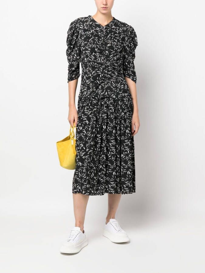 Proenza Schouler Maxi-jurk met abstract patroon Zwart