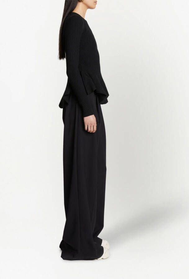 Proenza Schouler Geribbelde top Zwart