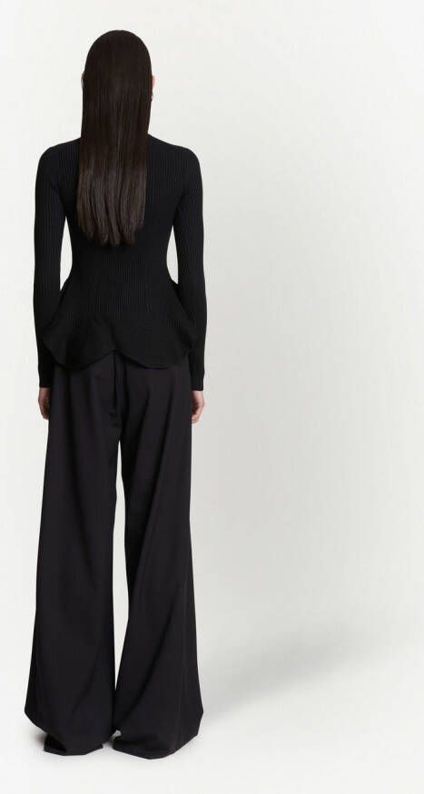 Proenza Schouler Geribbelde top Zwart