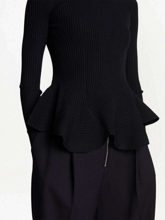 Proenza Schouler Geribbelde top Zwart