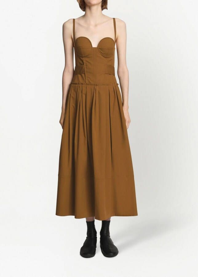 Proenza Schouler Midi-jurk met bustiere Bruin