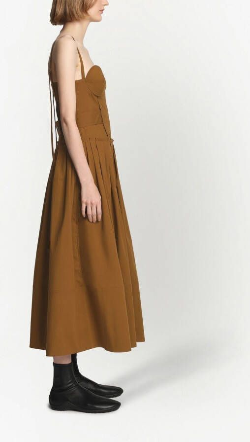 Proenza Schouler Midi-jurk met bustiere Bruin