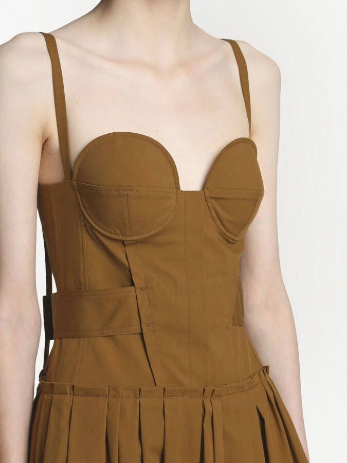 Proenza Schouler Midi-jurk met bustiere Bruin