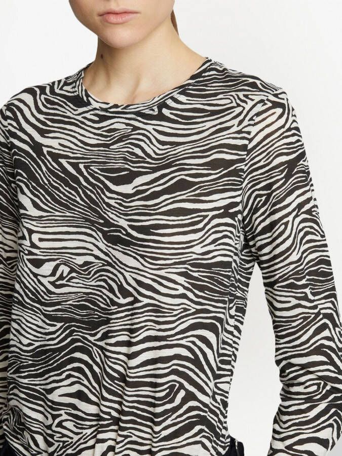 Proenza Schouler T-shirt met zebraprint Zwart