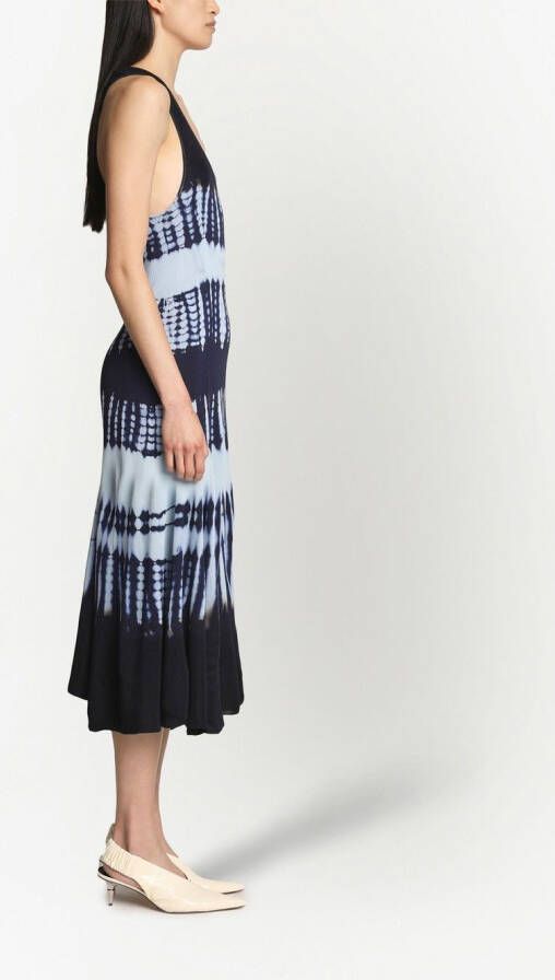 Proenza Schouler Midi-jurk met tie-dye print Blauw