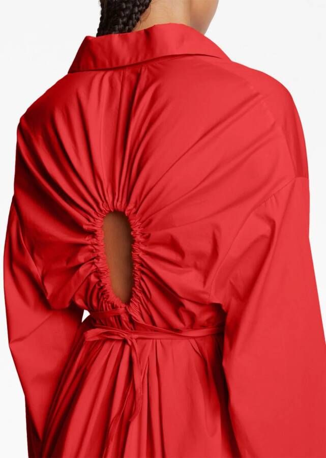 Proenza Schouler White Label cut-out button-down shirt dress Rood