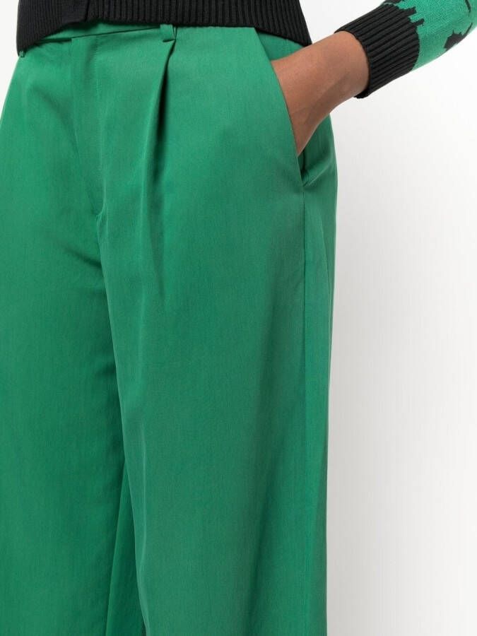 Proenza Schouler White Label Pantalon met wijde pijpen Groen