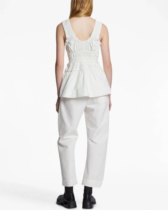 Proenza Schouler White Label gathered poplin blouse Wit