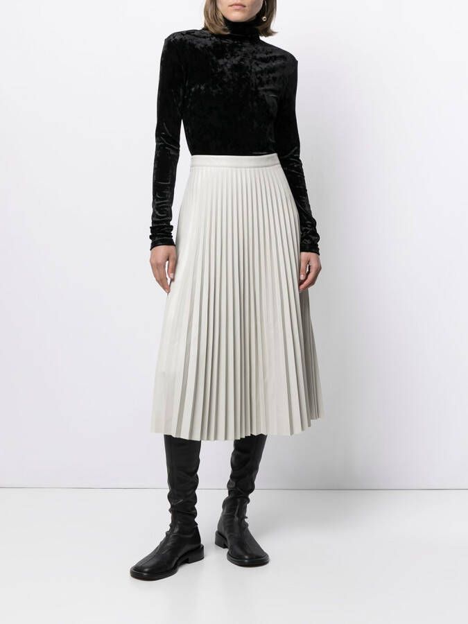 Proenza Schouler White Label Plooirok van imitatieleer Wit