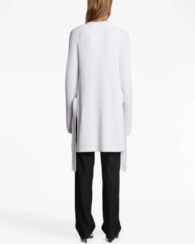 Proenza Schouler White Label ribbed-knit belted cardigan Wit