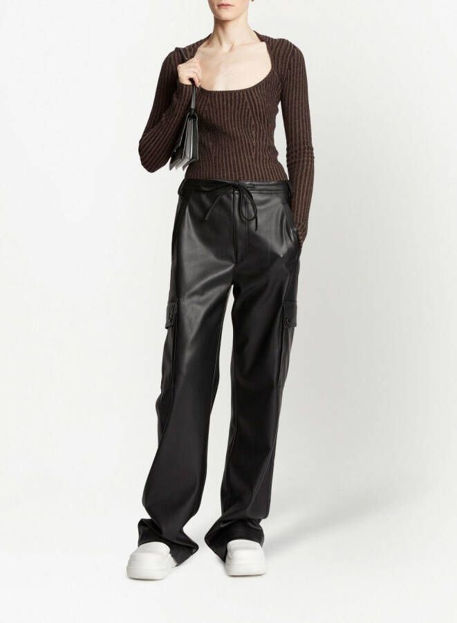 Proenza Schouler White Label Ribgebreide trui Bruin