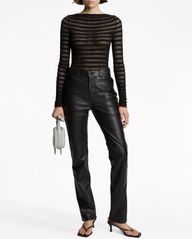 Proenza Schouler White Label Gestreepte panty Zwart