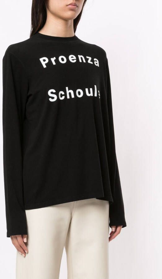 Proenza Schouler White Label T-shirt met lange mouwen Zwart