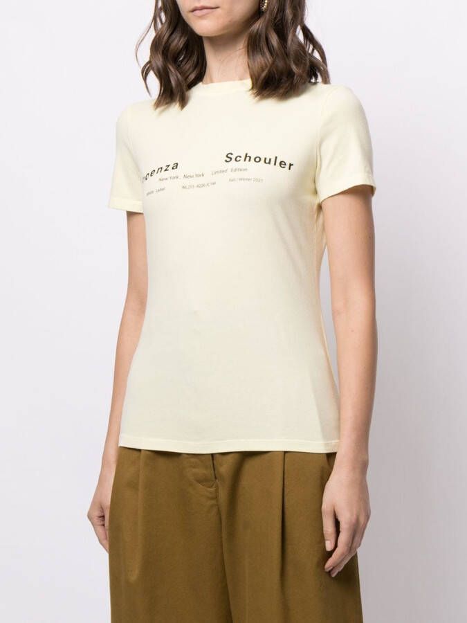Proenza Schouler White Label T-shirt met logoprint Geel